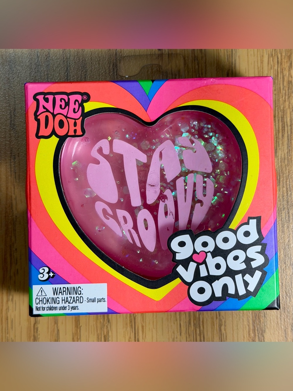 Needoh stay groovy pink sparkly heart